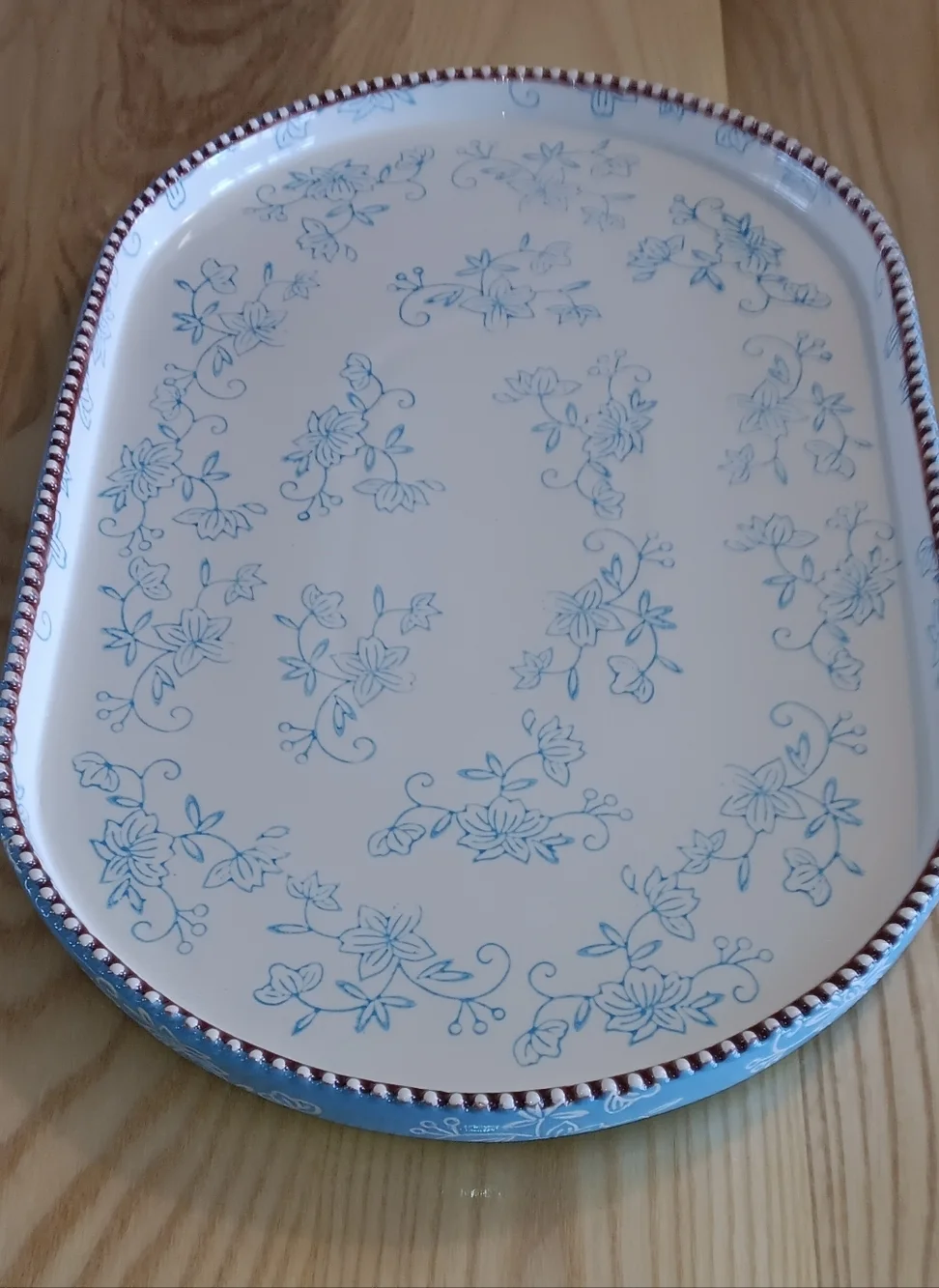 Temp-tations By Tara Floral Lace Blue 13 X 9 Platter